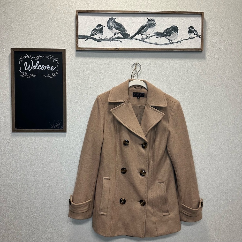 M. Julian Tan Wool Blend Peacoat